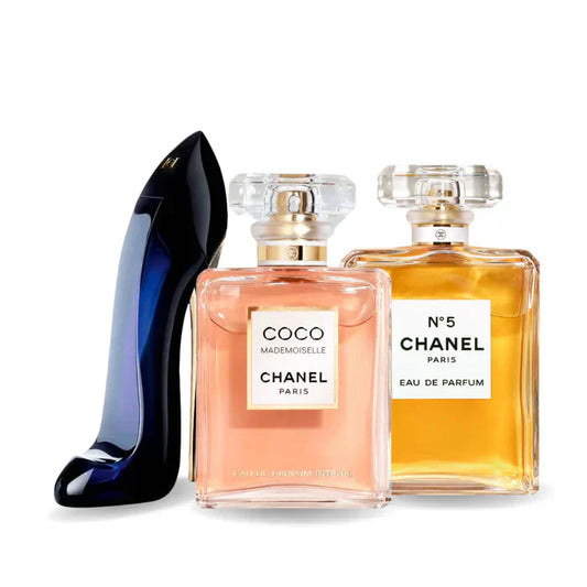 PACK MIT 3 PARFUMS: GOOD GIRL, COCO MADEMOISELLE UND CHANEL Nº5 100 ML