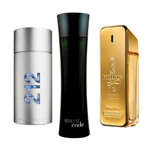 PACK MIT 3 PARFUMS: 212 MEN NYC, PACO RABANNE ONE MILLION, ARMANI CODE HOMME (EAU DE PARFUM)