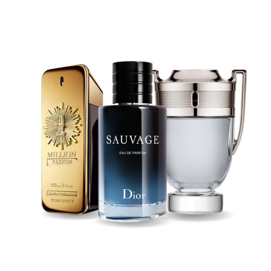 PACK MIT 3 PARFUMS: PACO RABANNE ONE MILLION, DIOR SAUVAGE, PACO RABANNE INVICTUS (EAU DE PARFUM)