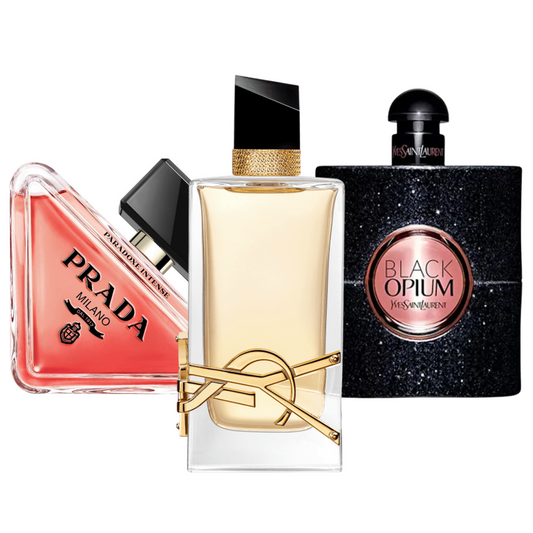 PACK MIT 3 PARFUMS: PRADA PARADOXE, BLACK OPIUM YVES SAINT LAURENT, LIBRE (EAU DE PARFUM)